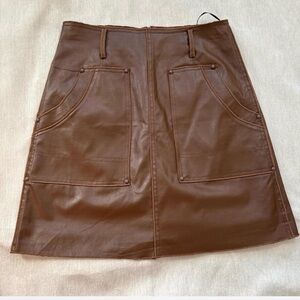 Brown Leather Skirt